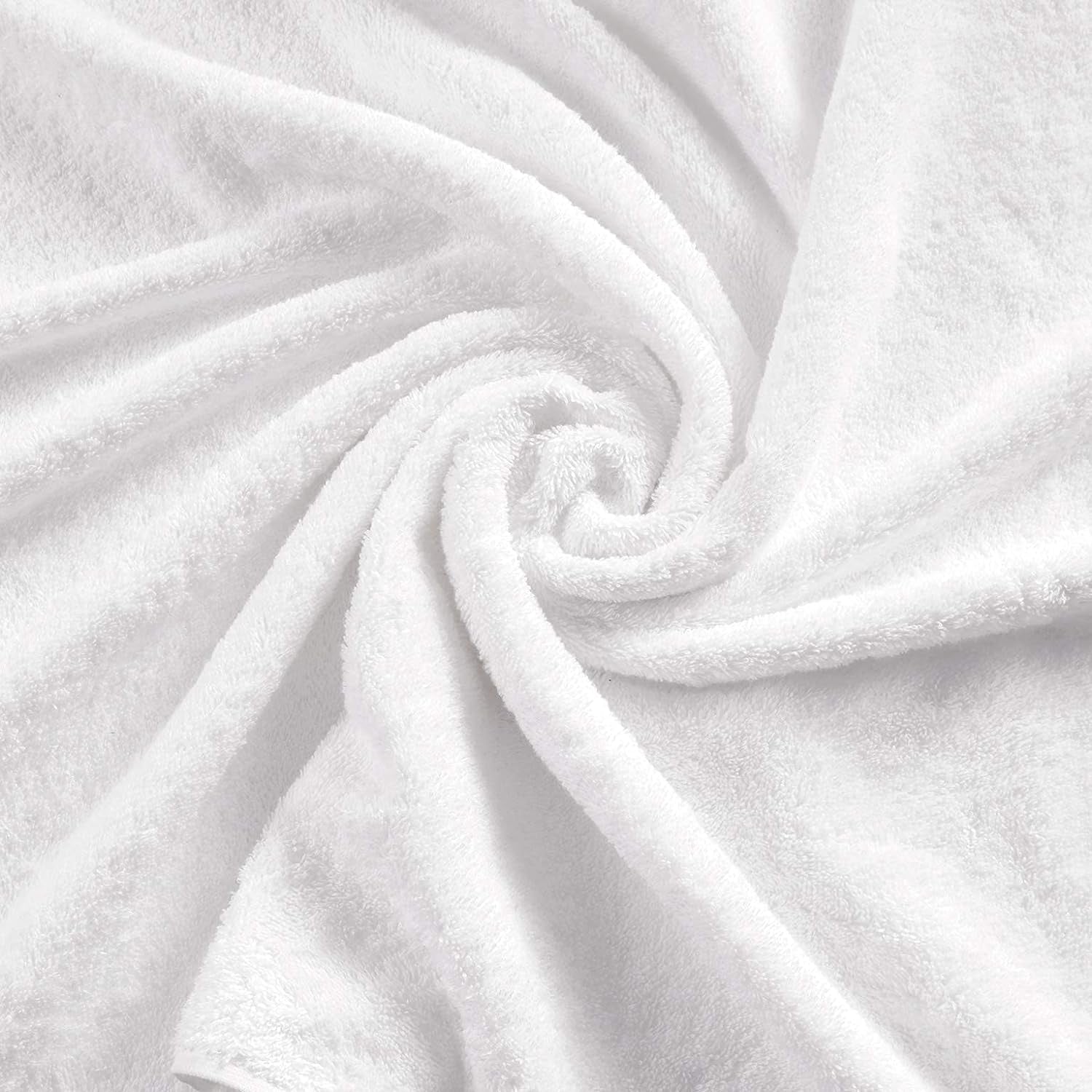 4-Piece Washcloths Towels Set, 100% Turkish Cotton Premium Quality Towels for Bathroom, Quick Dry Soft and Absorbent Turkish Towel, Set Includes 4 Wash Cloths (White)